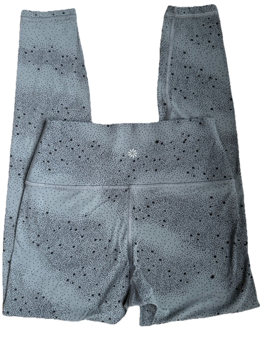 Athleta Elation Ultra High Rise Black Star Patterned Gray Leggings SP